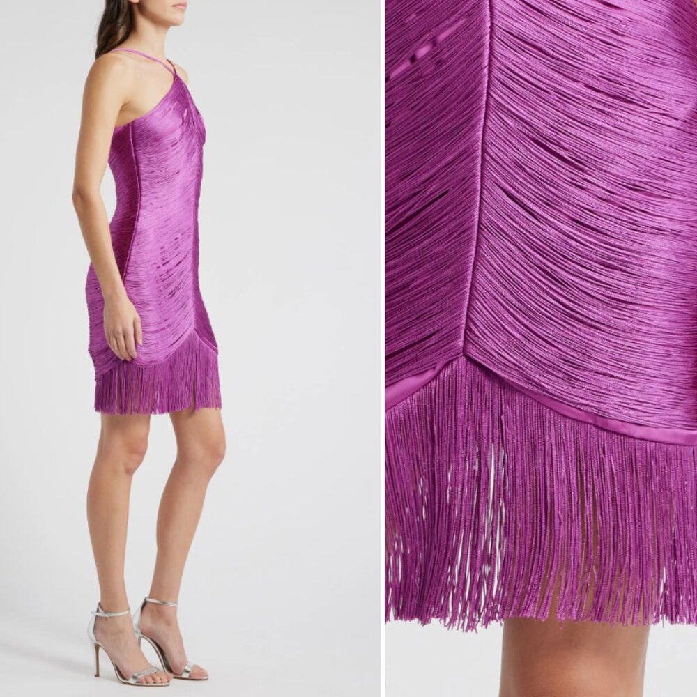 SAYLOR Vianne Fringe Mini Dress in Orchid NWT - Picture 2 of 8